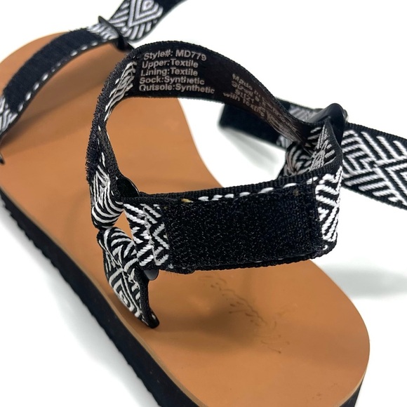 Madewell The Resourced Maggie Black & White Strappy Sandals Womens 9.5 Platform - Picture 7 of 9